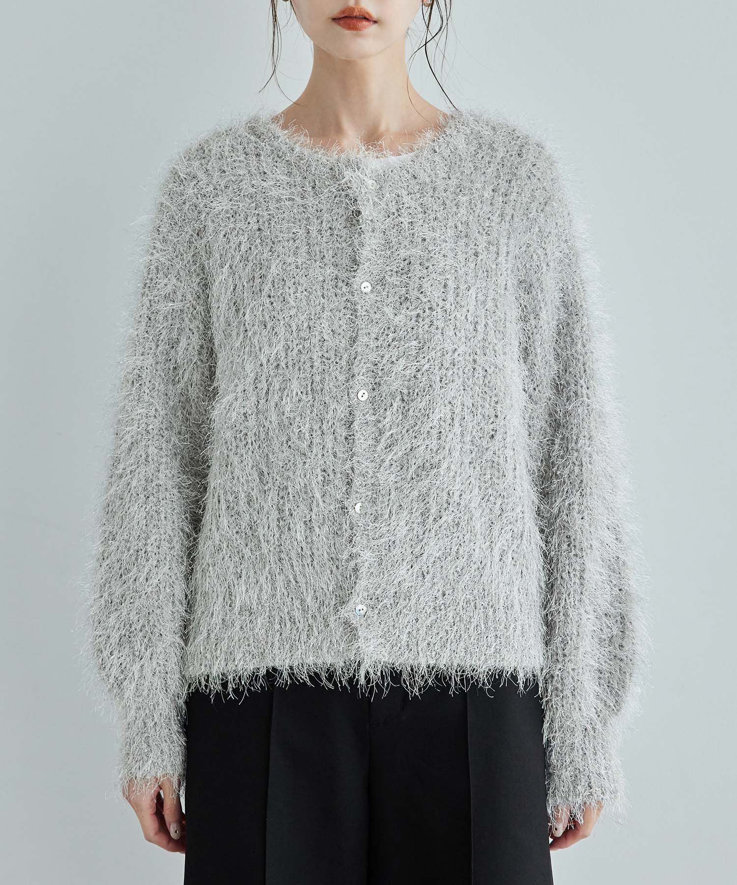 Rope&rsquo;Picnic「ラメフェザーカーディガン」|カーディガン|