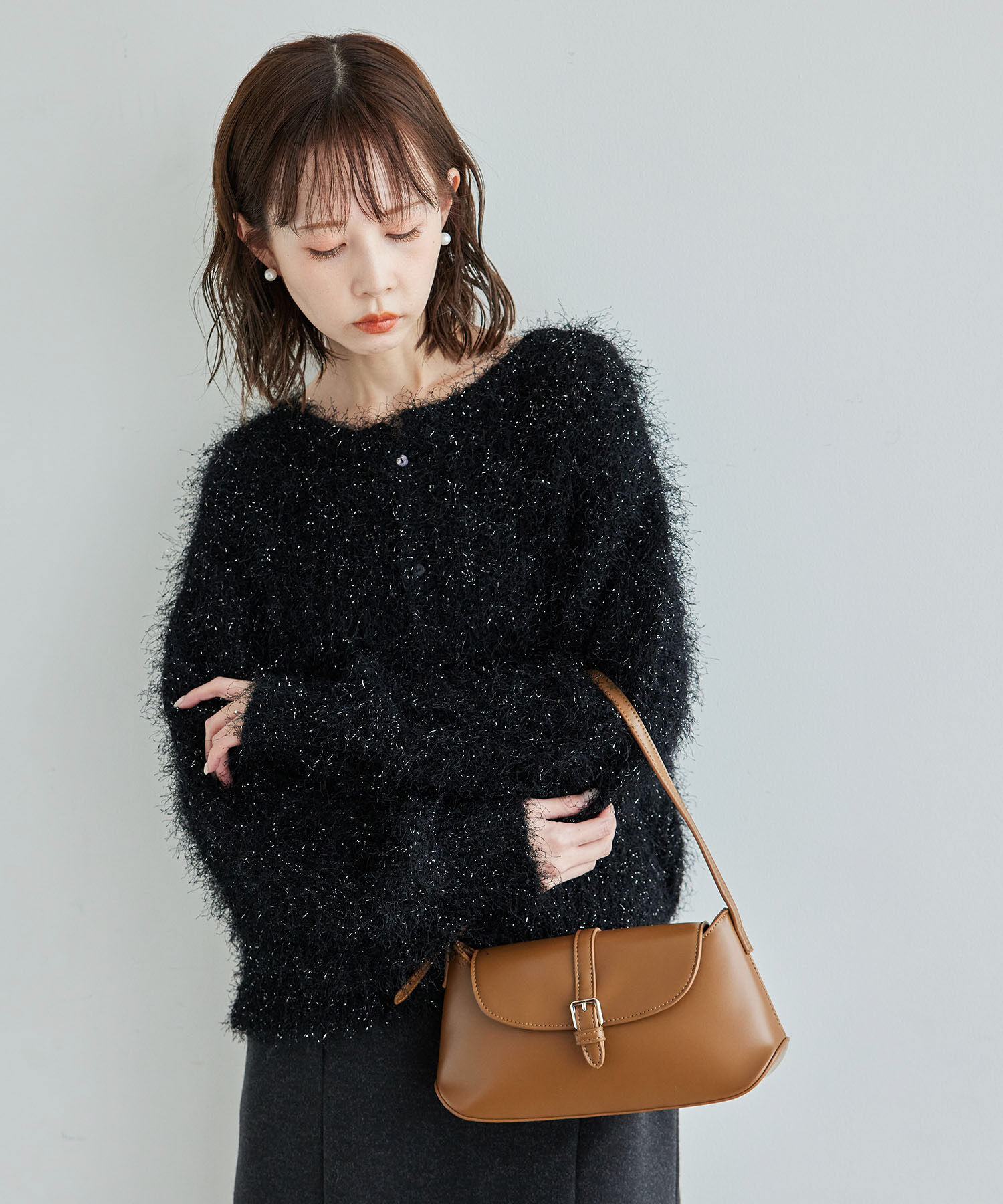 Rope&rsquo;Picnic「ラメフェザーカーディガン」|カーディガン|