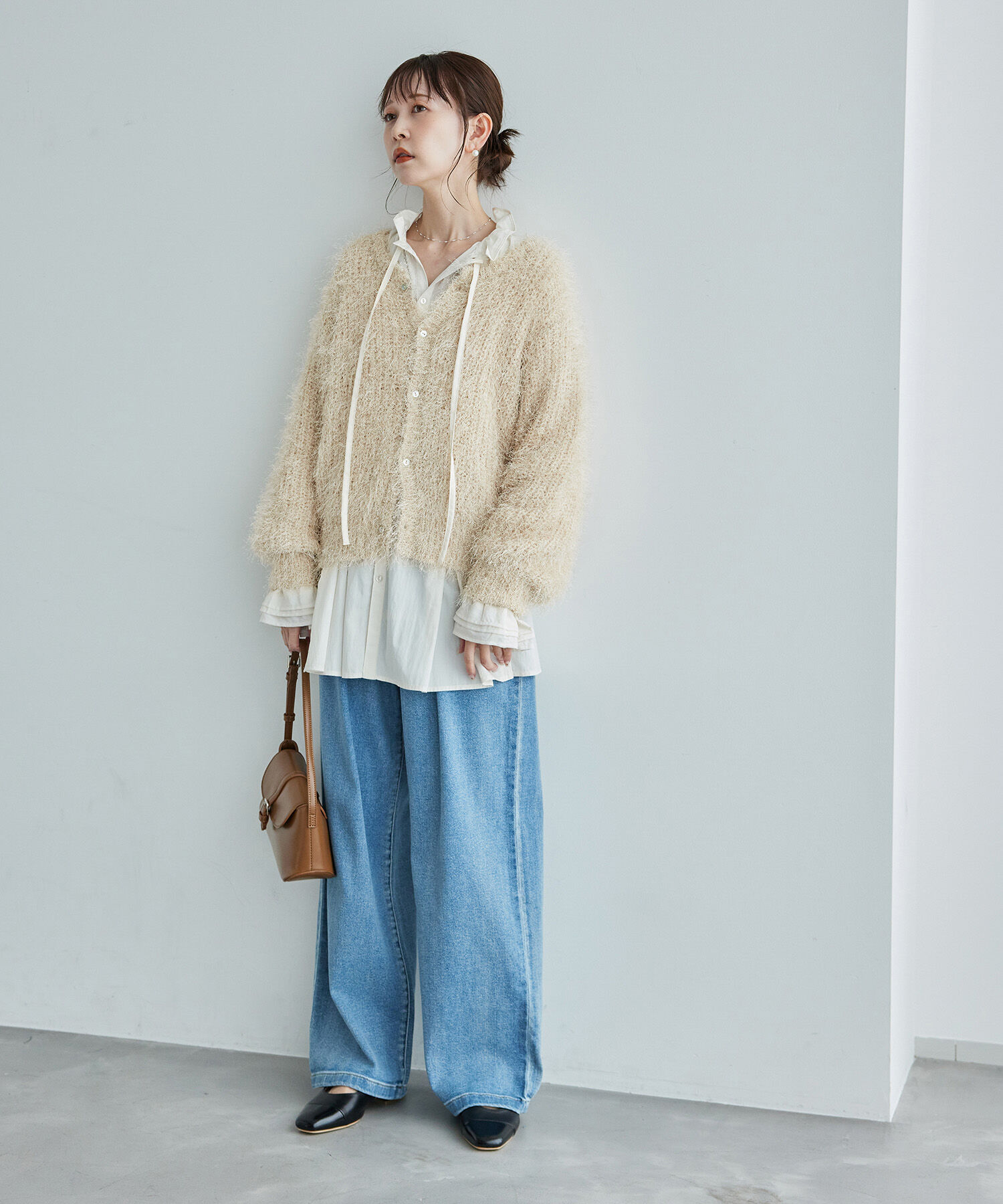 Rope&rsquo;Picnic「ラメフェザーカーディガン」|カーディガン|