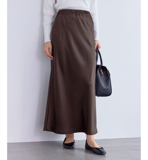 Rope&rsquo;Picnic「細見えバイアスサテンスカート/イージーケア」|スカート|