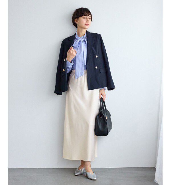 Rope&rsquo;Picnic「細見えバイアスサテンスカート/イージーケア」|スカート|