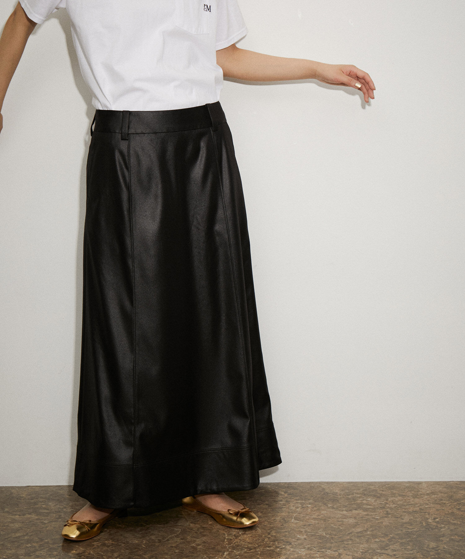 ADAM ET ROPE'「サンドステッチローウエストスカート」|スカート|ブラック(01)