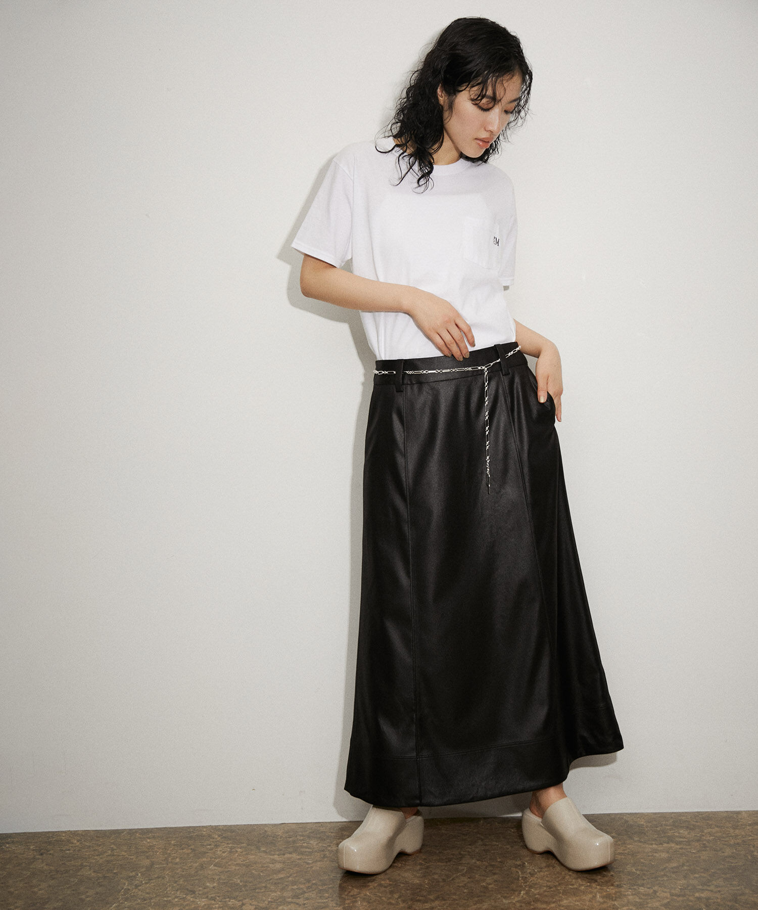 ADAM ET ROPE'「サンドステッチローウエストスカート」|スカート|