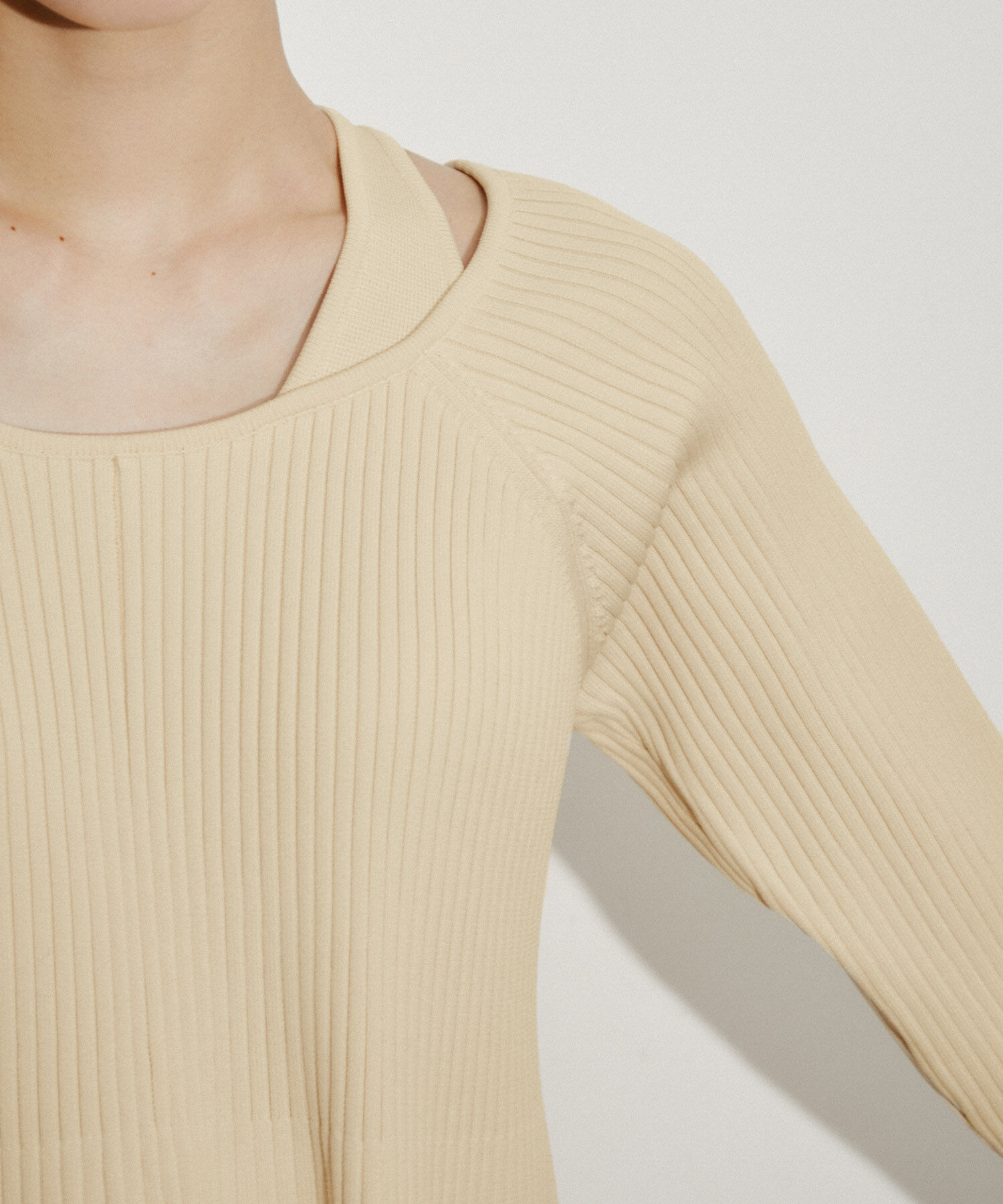 ADAM ET ROPE'「レイヤードライクニットワンピース」|ワンピース|