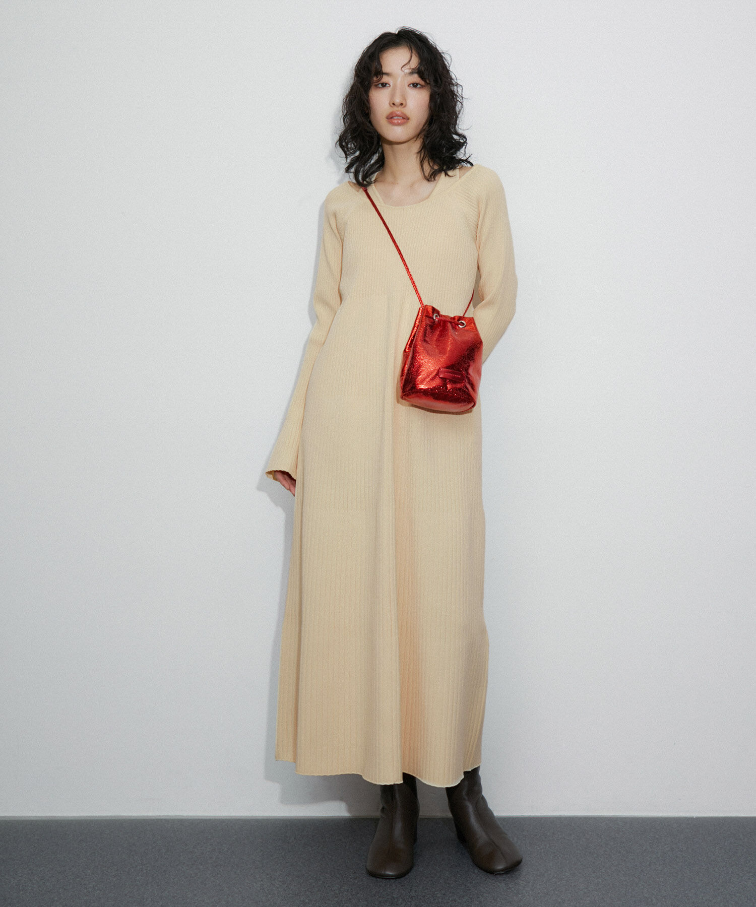 ADAM ET ROPE'「レイヤードライクニットワンピース」|ワンピース|