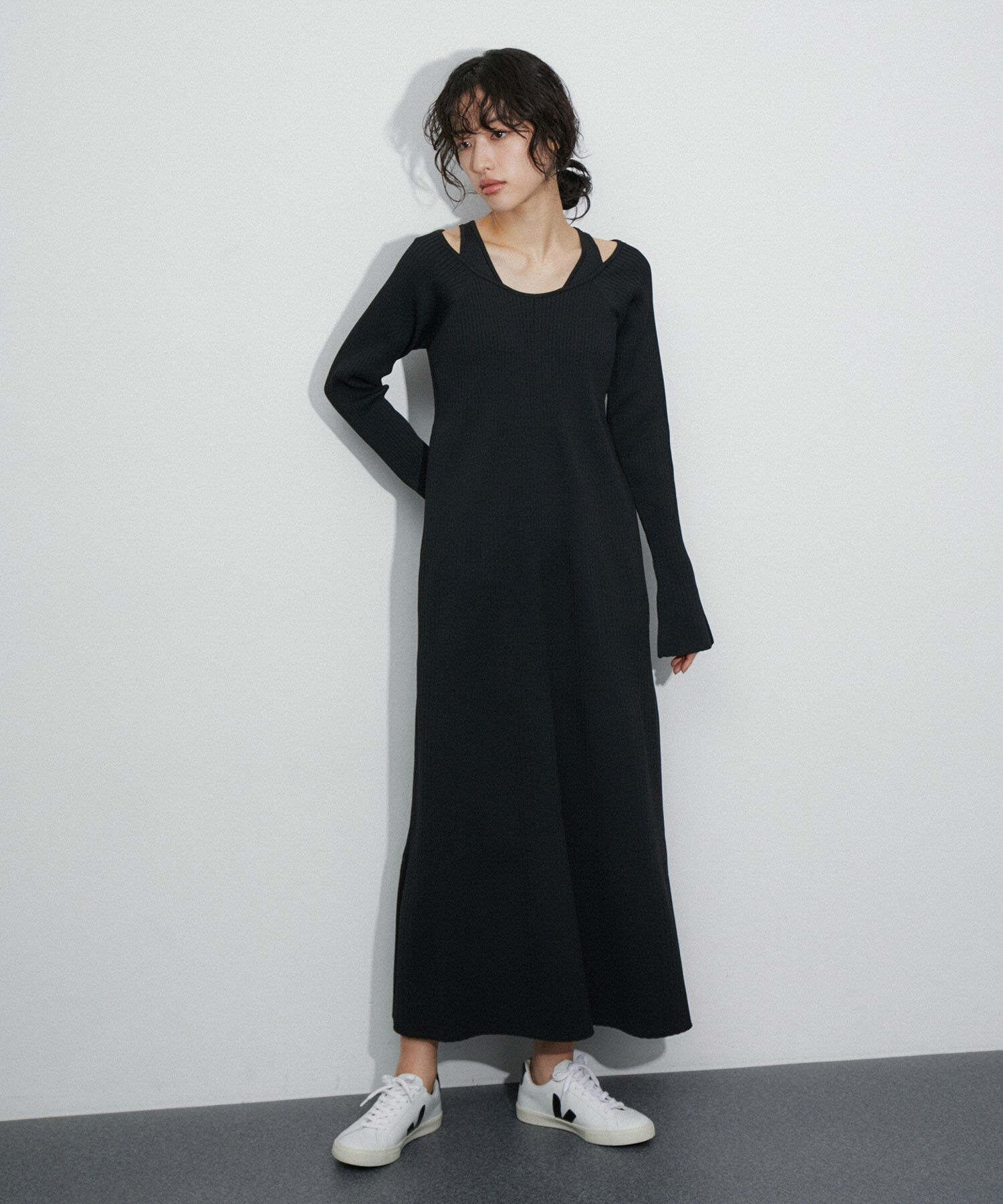 ADAM ET ROPE'「レイヤードライクニットワンピース」|ワンピース|