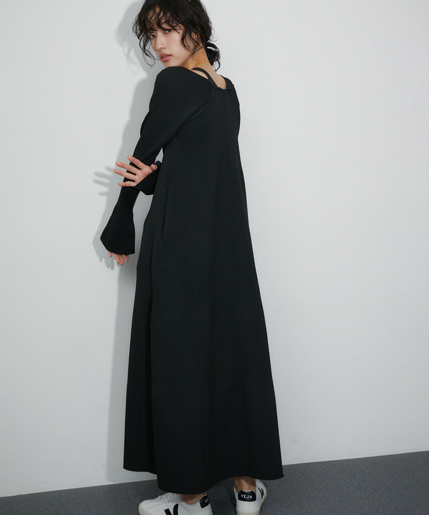 ADAM ET ROPE'「レイヤードライクニットワンピース」|ワンピース|