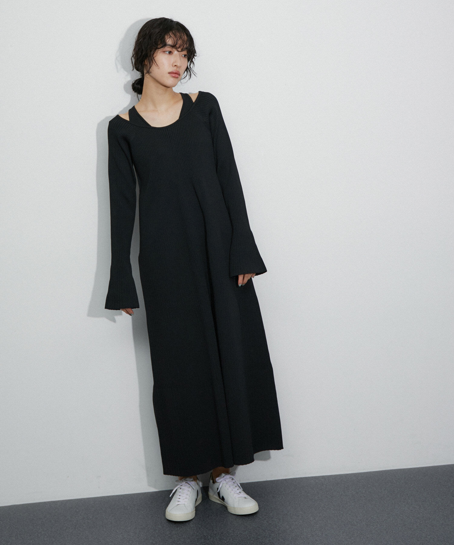 ADAM ET ROPE'「レイヤードライクニットワンピース」|ワンピース|