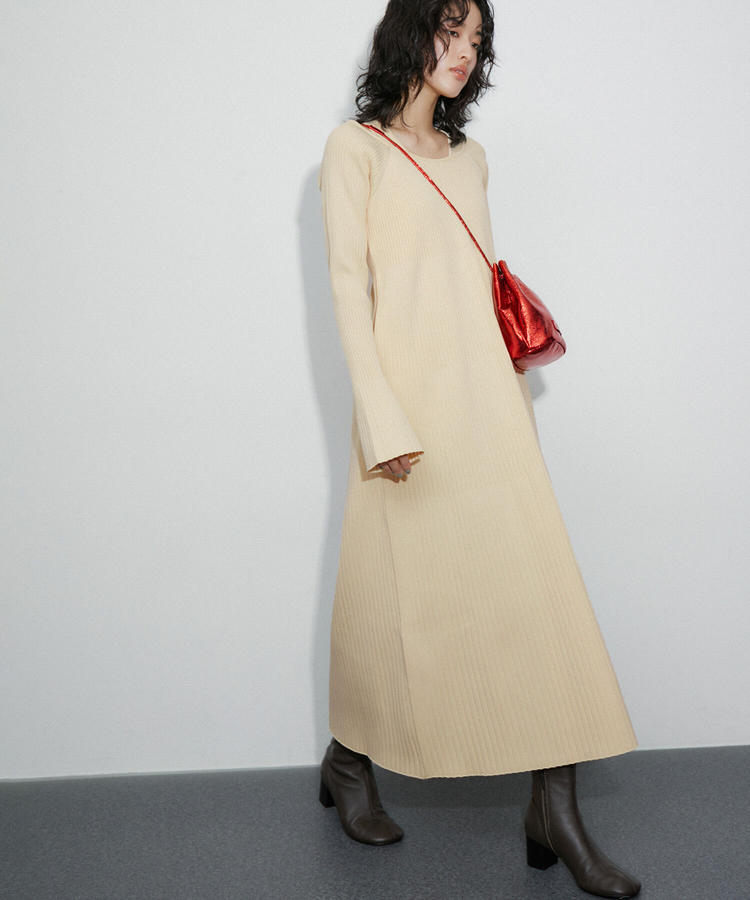 ADAM ET ROPE'「レイヤードライクニットワンピース」|ワンピース|