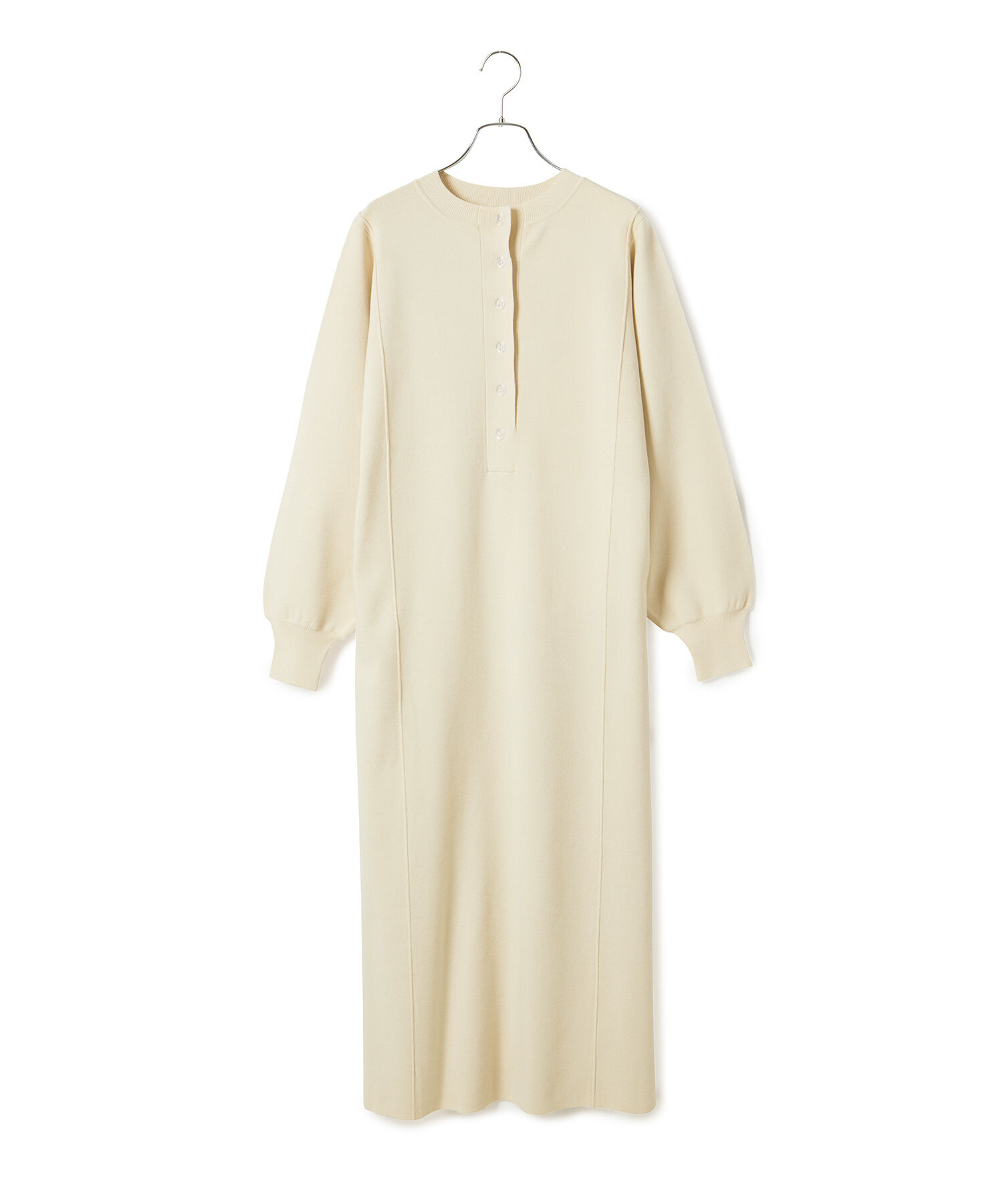 ADAM ET ROPE'「【環境配慮】ヘンリーネックニットワンピース」|ワンピース|