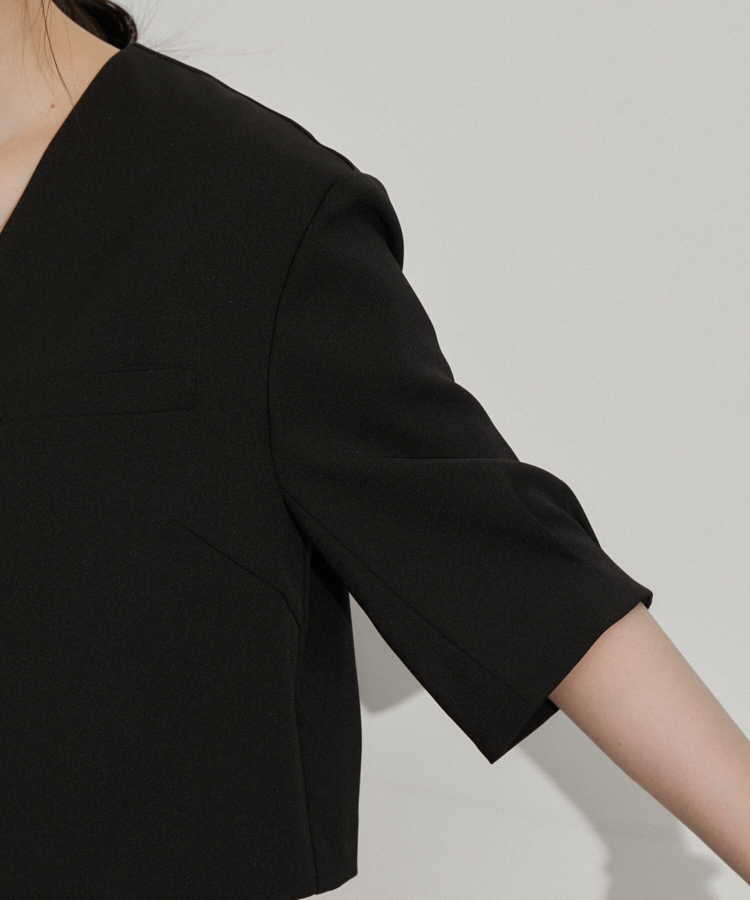 ADAM ET ROPE'「【サステナブル】ジャケットコンビロンパース」|オールインワン|