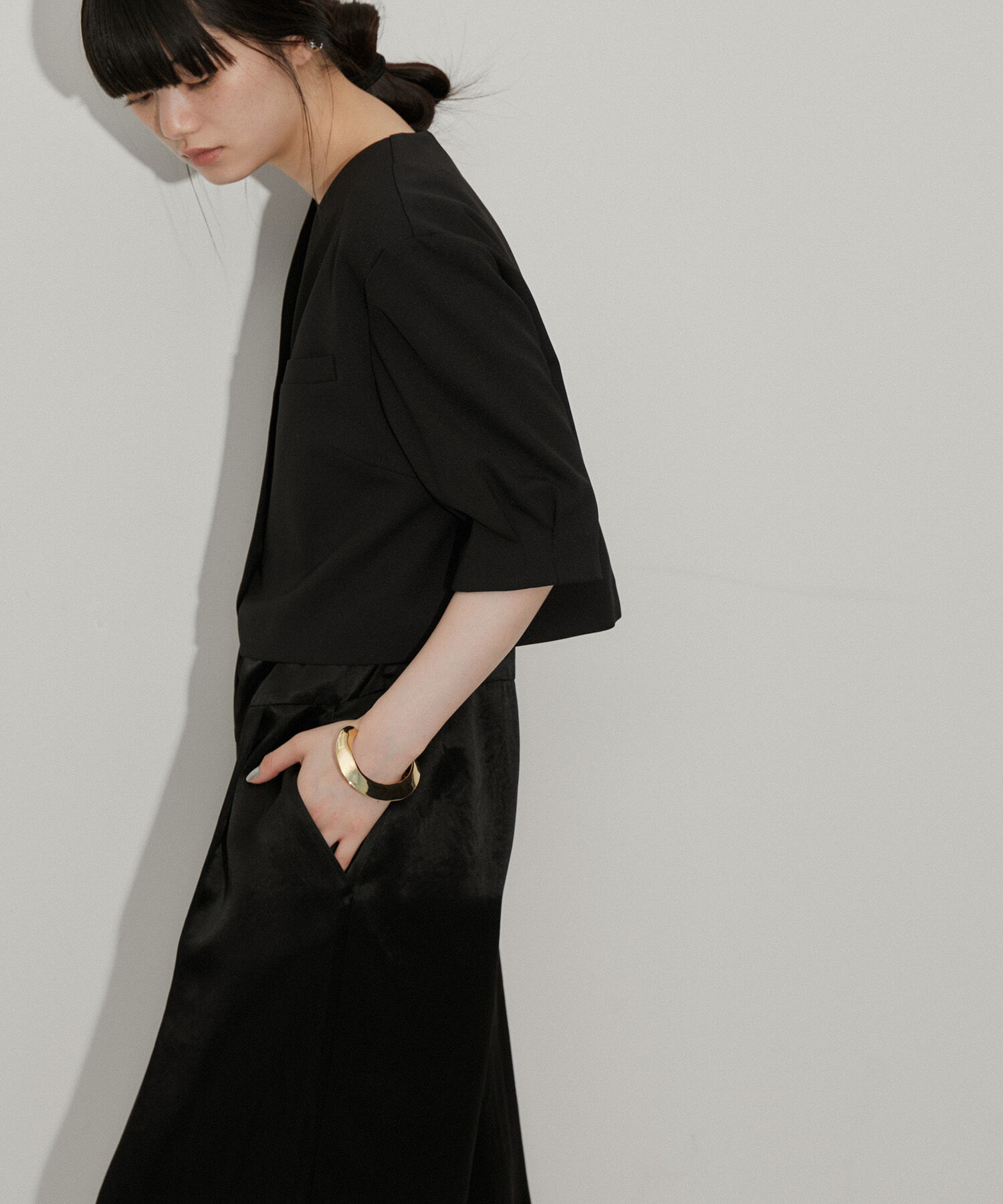 ADAM ET ROPE'「【サステナブル】ジャケットコンビロンパース」|オールインワン|