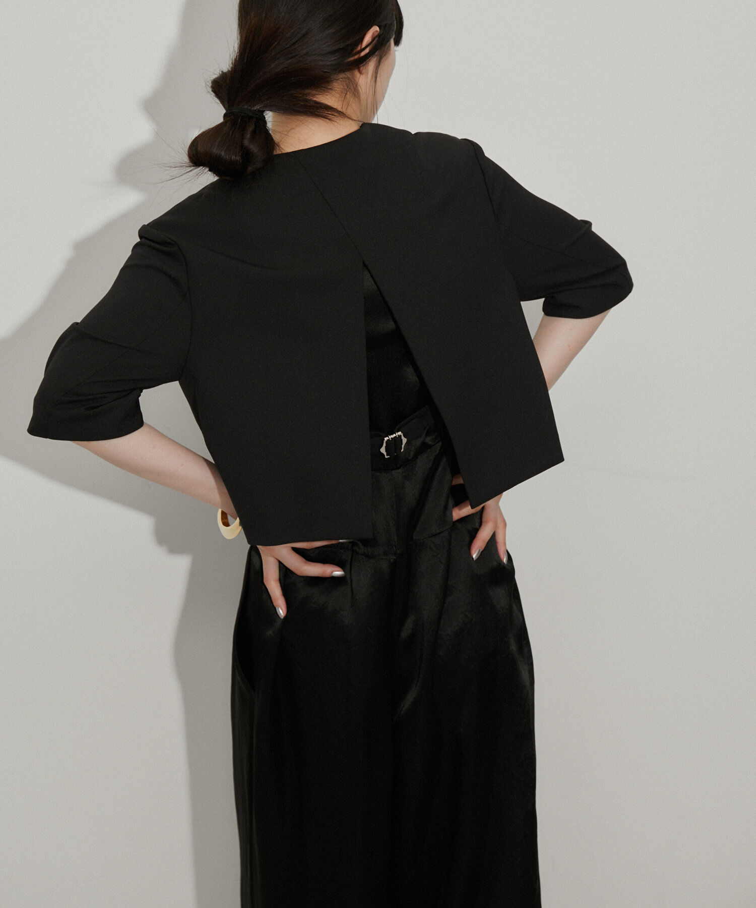 ADAM ET ROPE'「【サステナブル】ジャケットコンビロンパース」|オールインワン|