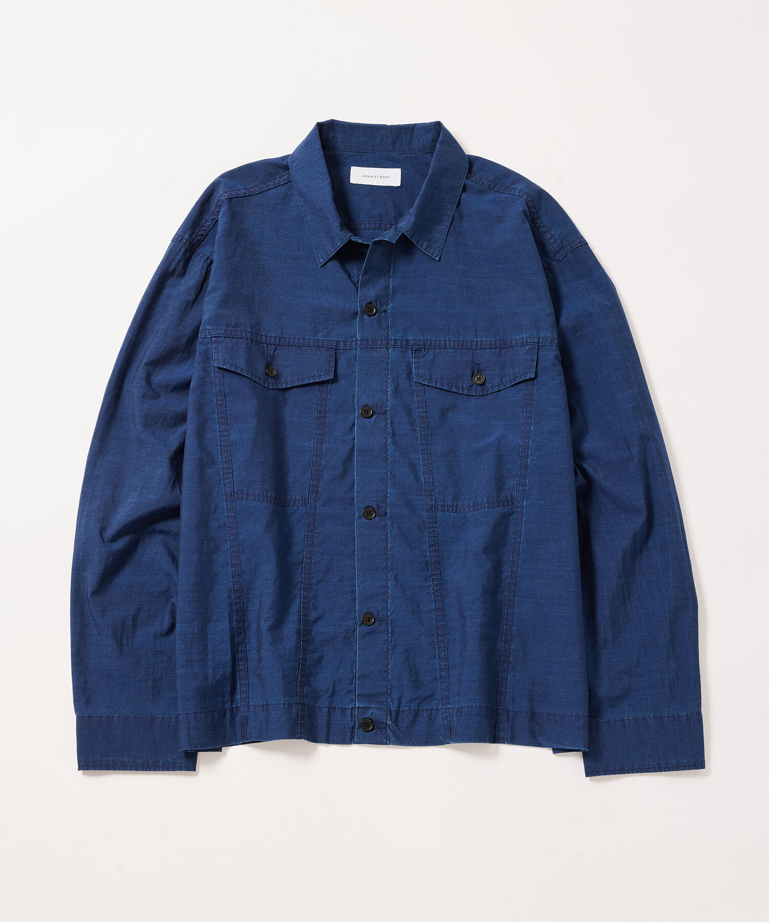 ADAM ET ROPE'「【(F)LIGHT/フライト】超軽量 ボックスシルエット デニム ワーク ロングスリーブシャツ  / 速乾 / ストレッ」|シャツ・ブラウス|