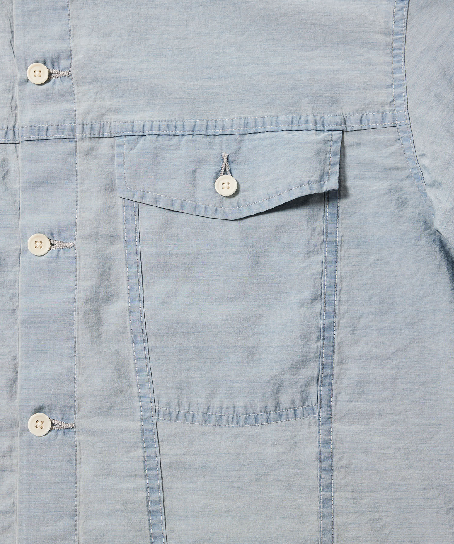 ADAM ET ROPE'「【(F)LIGHT/フライト】超軽量 ボックスシルエット デニム ワーク ロングスリーブシャツ  / 速乾 / ストレッ」|シャツ・ブラウス|