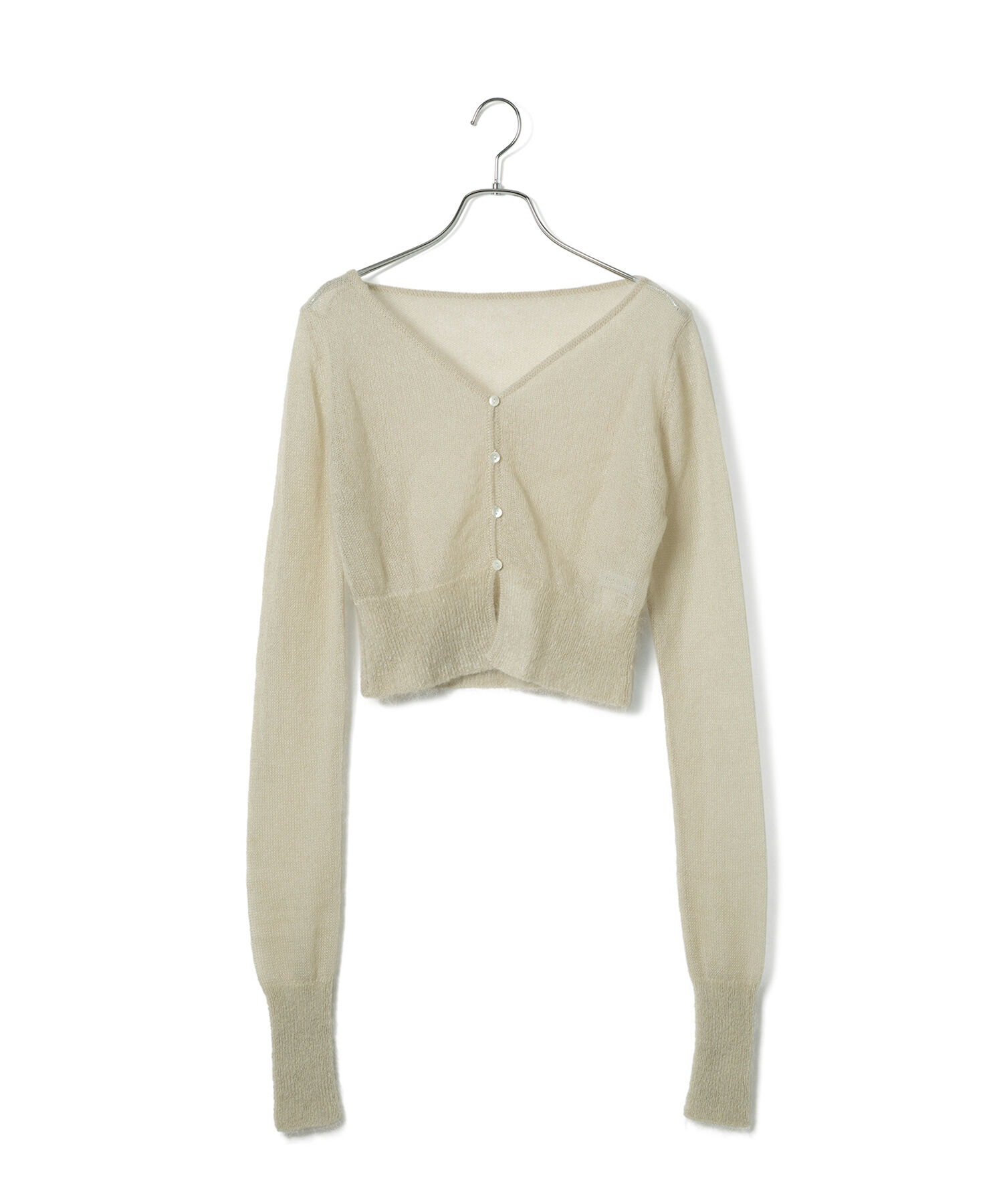 ADAM ET ROPE'「モヘアクロップドカーディガン」|カーディガン|