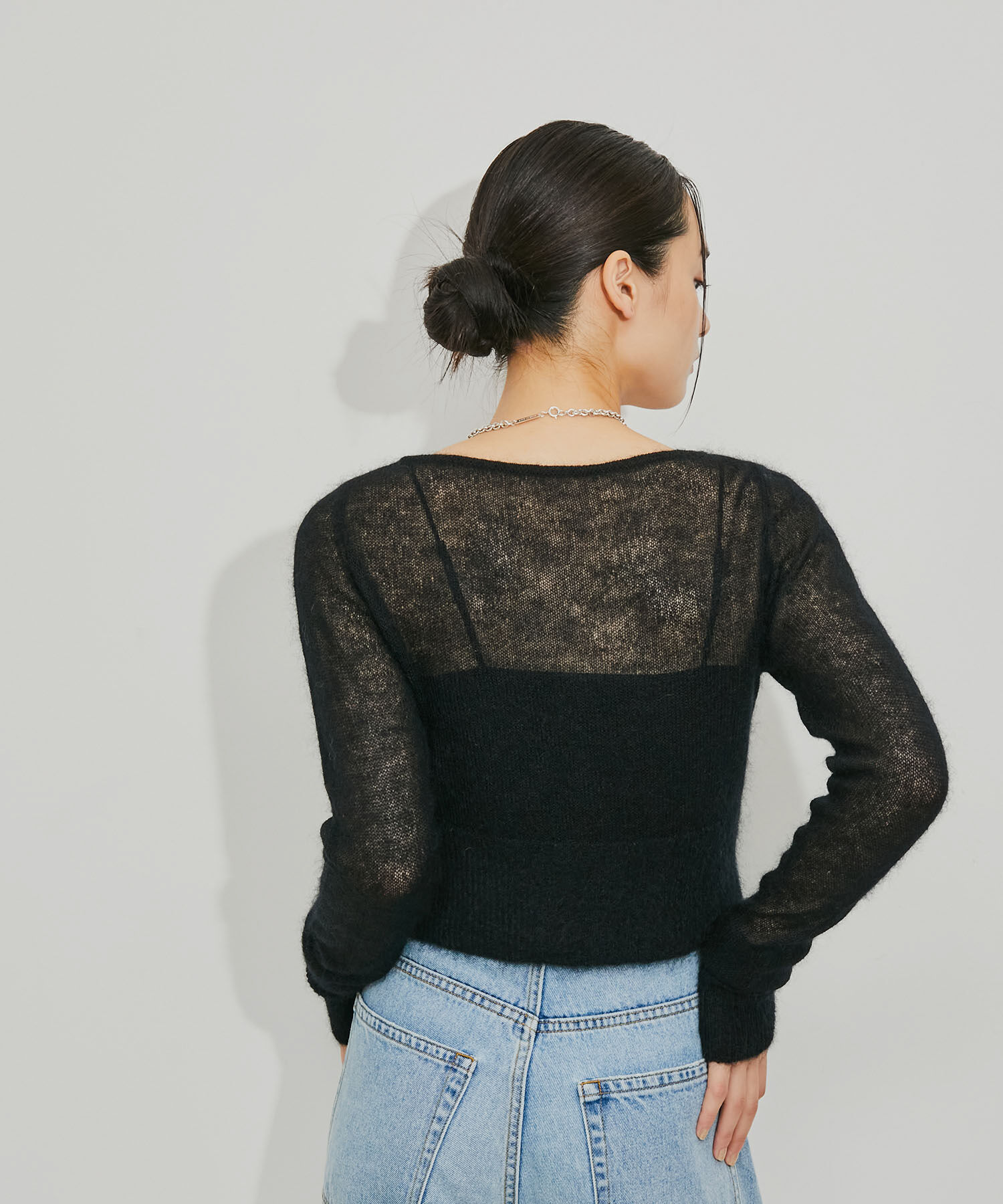 ADAM ET ROPE'「モヘアクロップドカーディガン」|カーディガン|