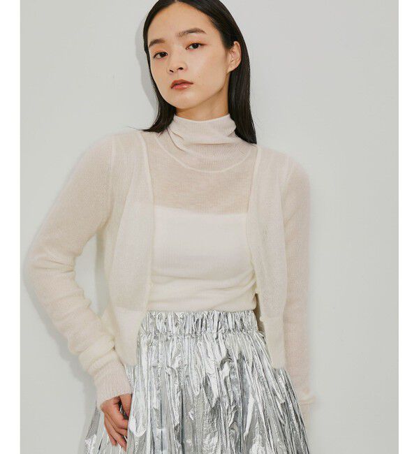 ADAM ET ROPE'「モヘアクロップドカーディガン」|カーディガン|