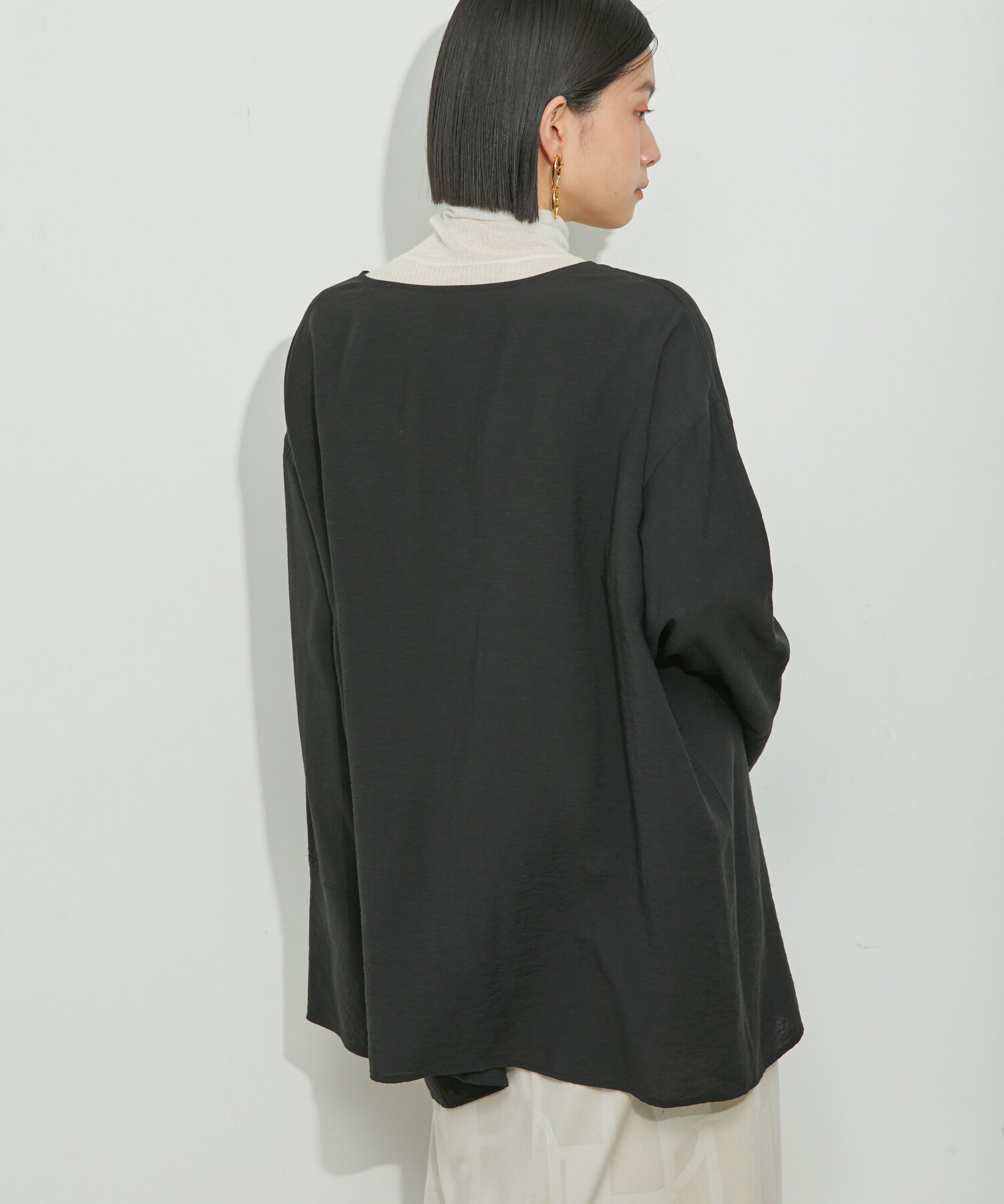 ADAM ET ROPE'「２WAYリネンロンTEEブラウス」|シャツ・ブラウス|