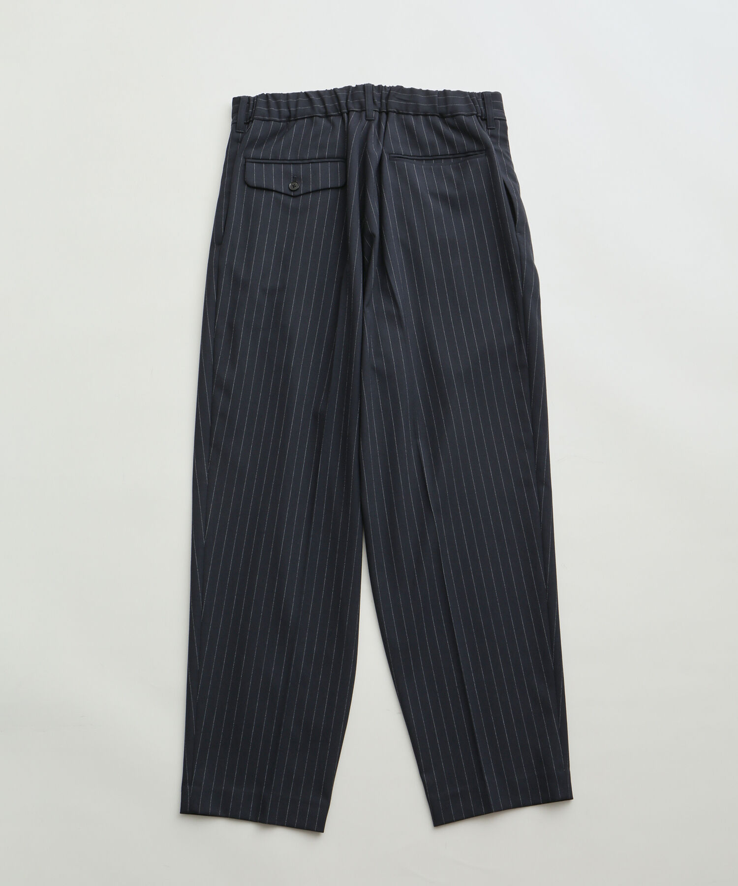 ADAM ET ROPE'「ウーステッド ストライプ ワイドテーパード イージースラックス / ロングシーズン着用可能」|スラックス|