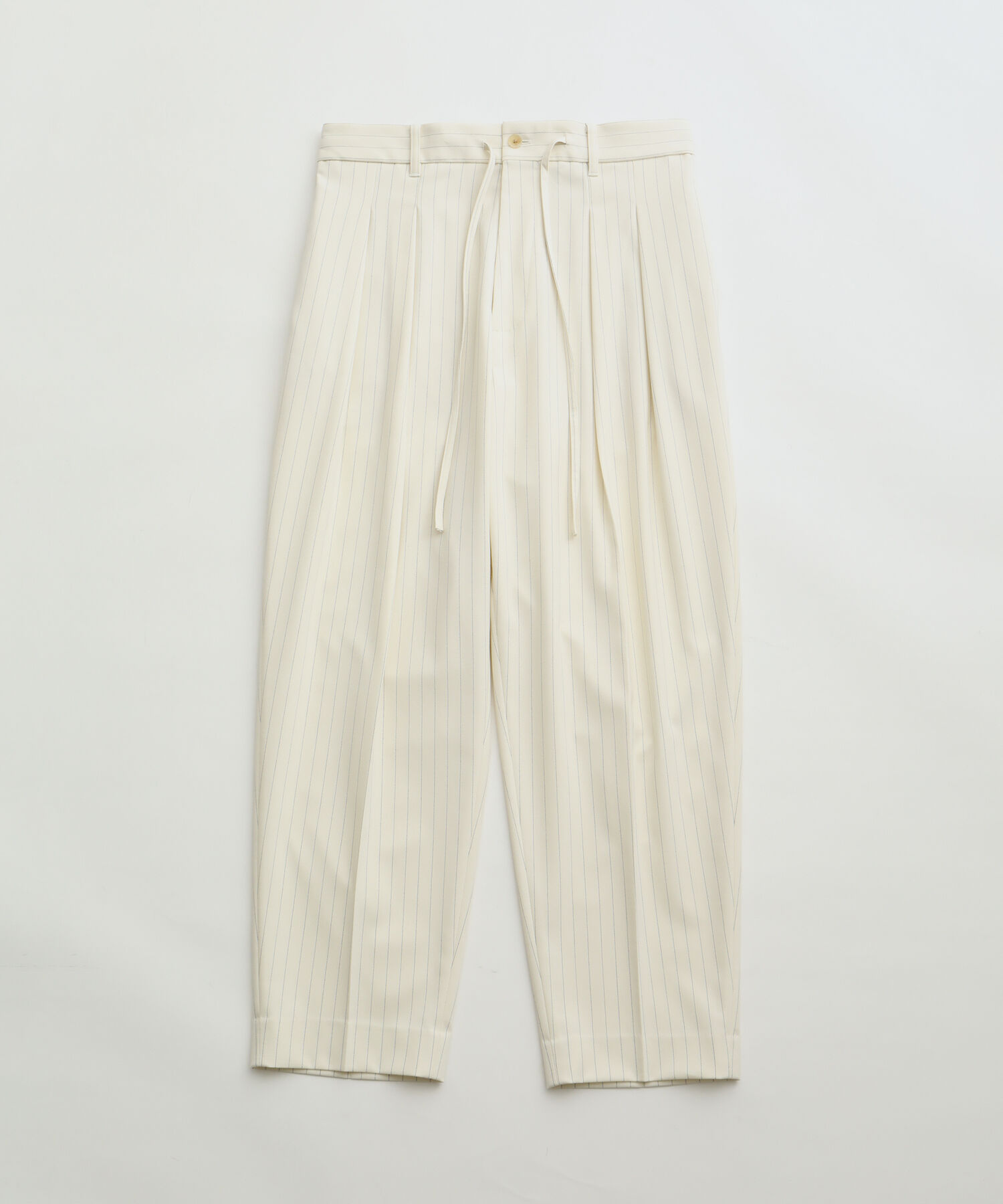 ADAM ET ROPE'「ウーステッド ストライプ ワイドテーパード イージースラックス / ロングシーズン着用可能」|スラックス|オフホワイト(15)