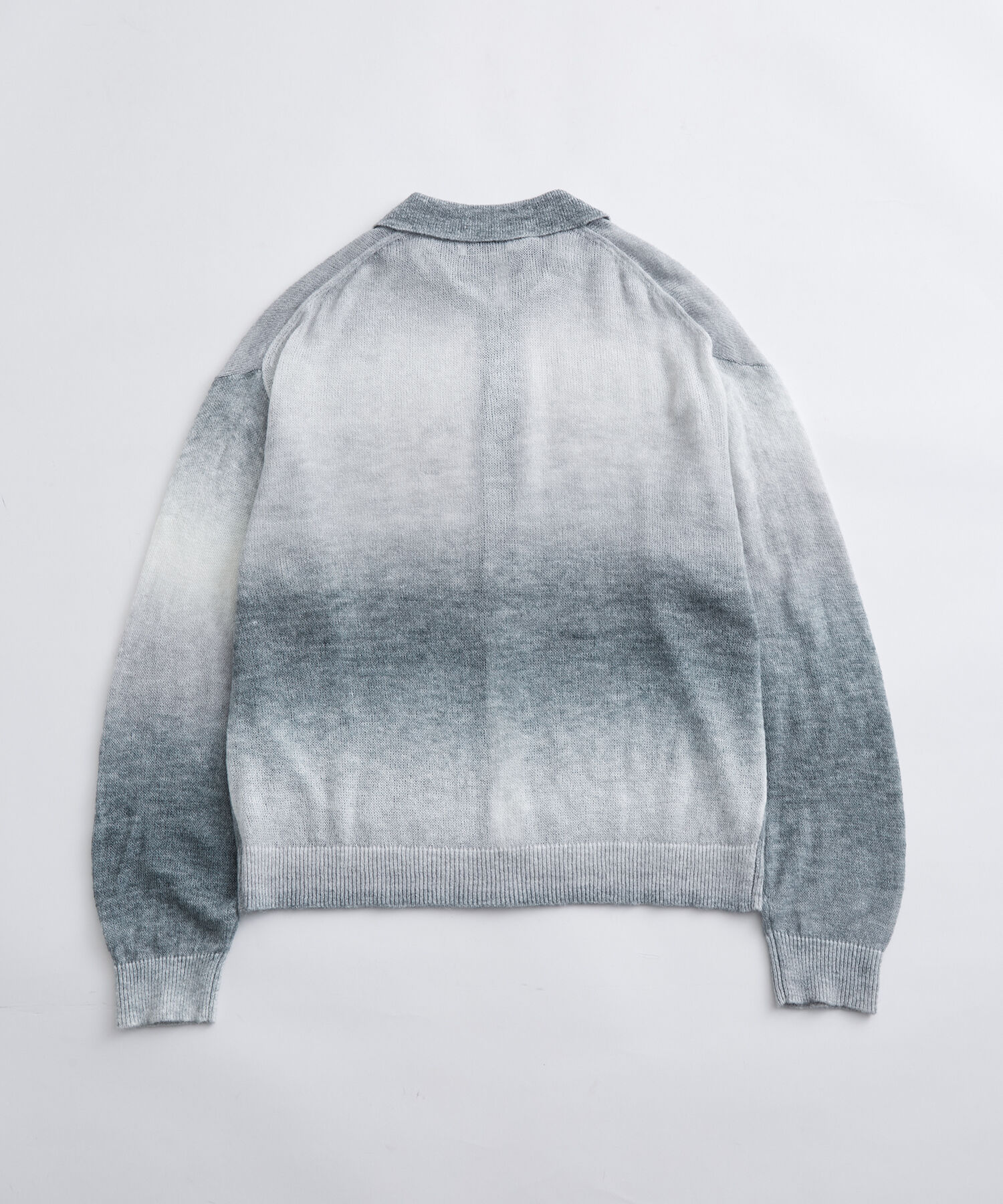 ADAM ET ROPE'「【WEB限定】シアー グラデーション ニットポロ カーディガン / ロングシーズン着用可能 / ユニセックス」|カーディガン|