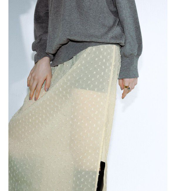 ADAM ET ROPE'「【WEB限定・サステナブル】ポロニットドットスカートコンビワンピース」|ワンピース|