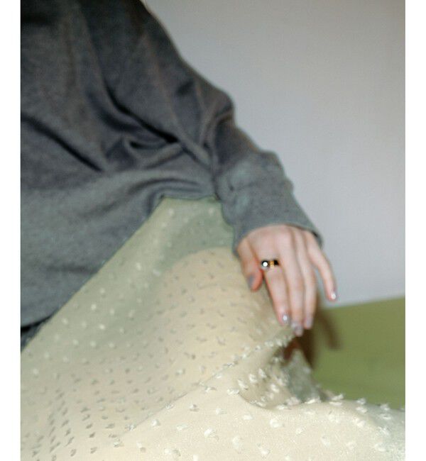 ADAM ET ROPE'「【WEB限定・サステナブル】ポロニットドットスカートコンビワンピース」|ワンピース|