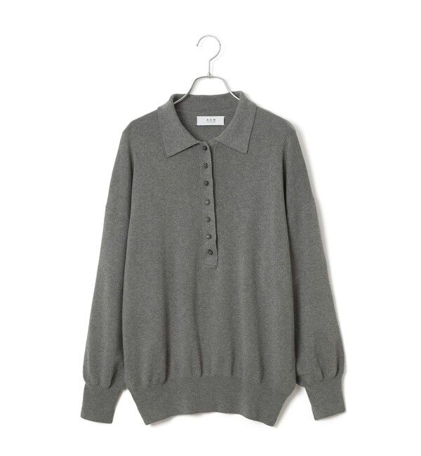 ADAM ET ROPE'「【WEB限定・サステナブル】ポロニットドットスカートコンビワンピース」|ワンピース|