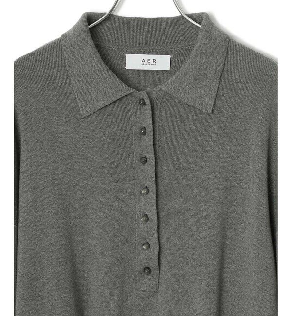 ADAM ET ROPE'「【WEB限定・サステナブル】ポロニットドットスカートコンビワンピース」|ワンピース|