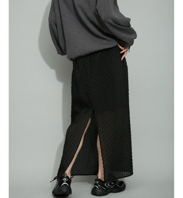 ADAM ET ROPE'「【WEB限定・サステナブル】ポロニットドットスカートコンビワンピース」|ワンピース|