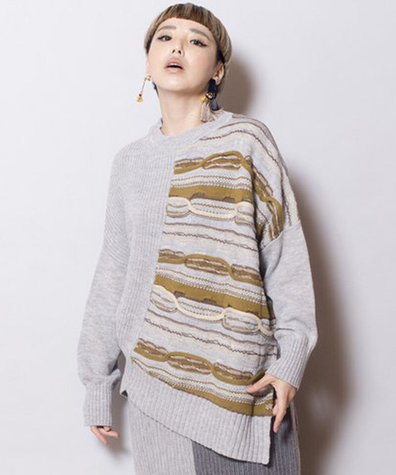  「ジャガードニットプルオーバー」|ニット・セーター|L .GRAY