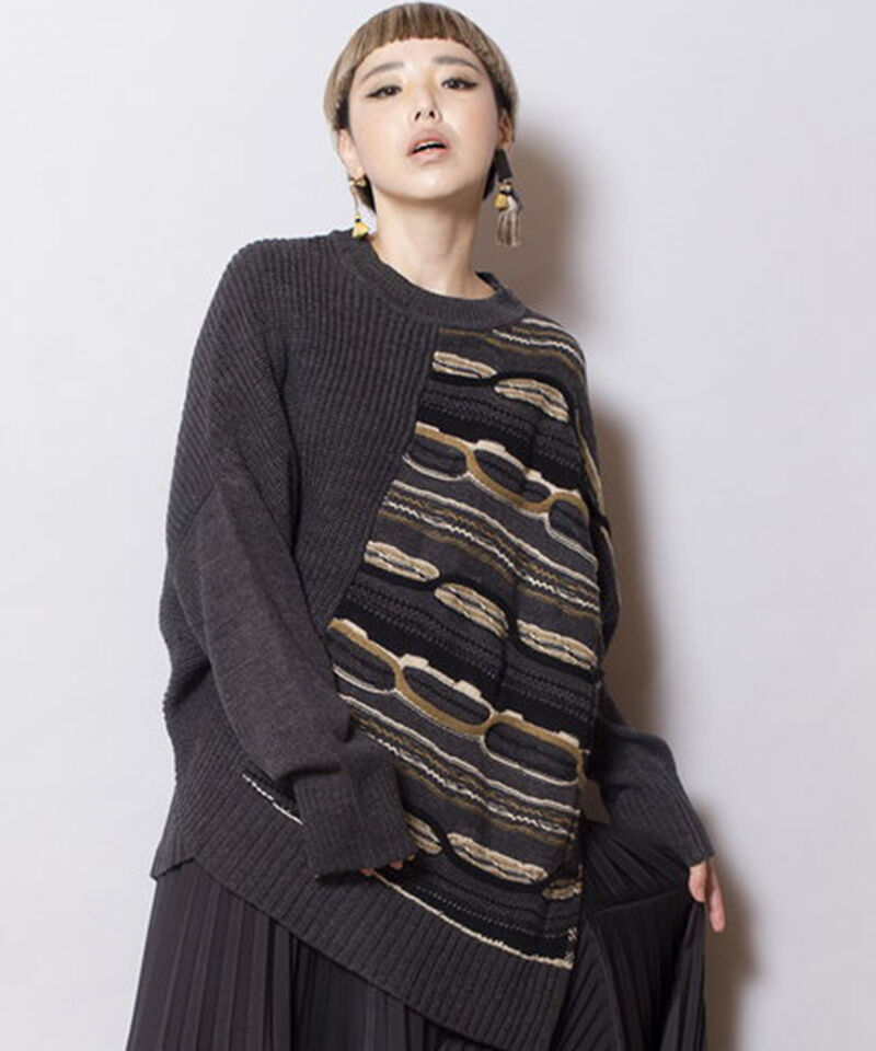  「ジャガードニットプルオーバー」|ニット・セーター|D.GRAY