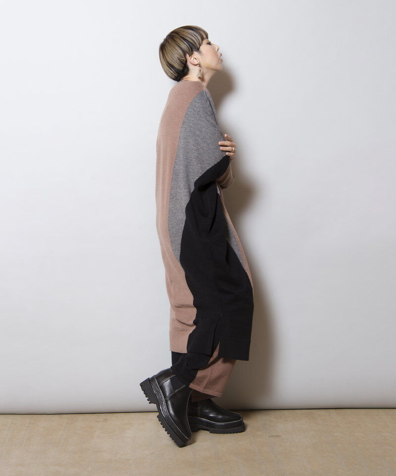  「2WAY配色ニットワンピース」|ワンピース|