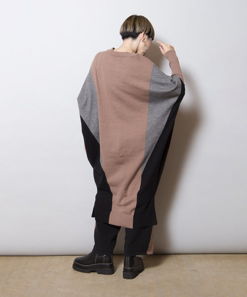  「2WAY配色ニットワンピース」|ワンピース|