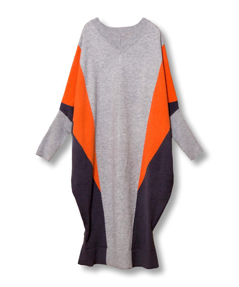  「2WAY配色ニットワンピース」|ワンピース|