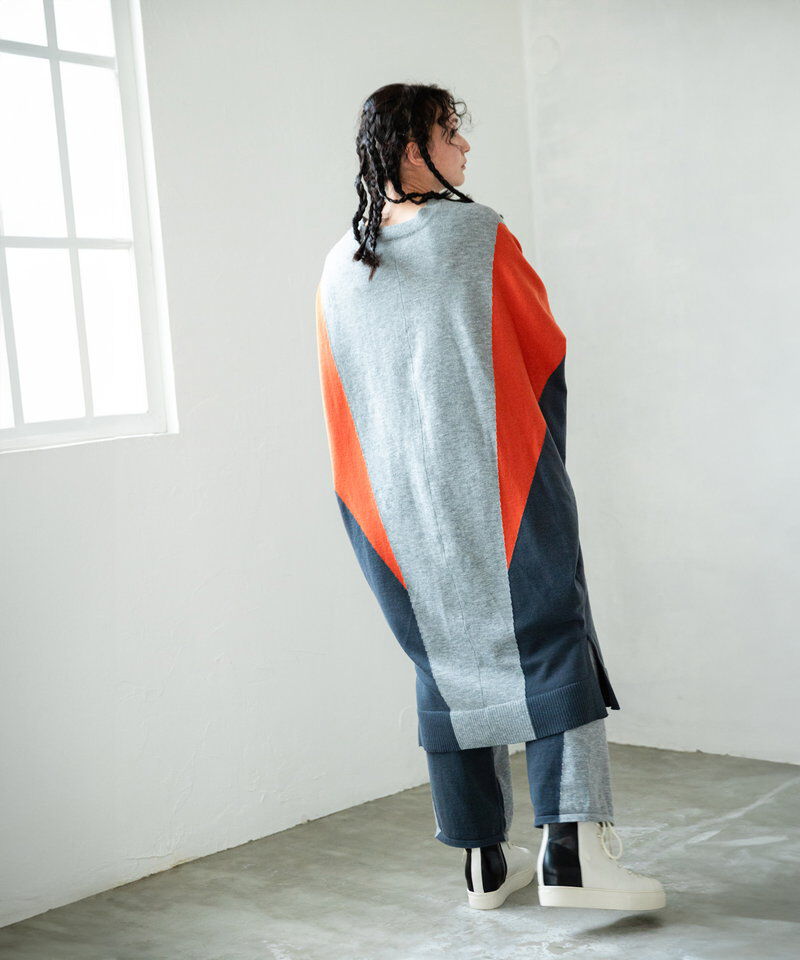  「2WAY配色ニットワンピース」|ワンピース|