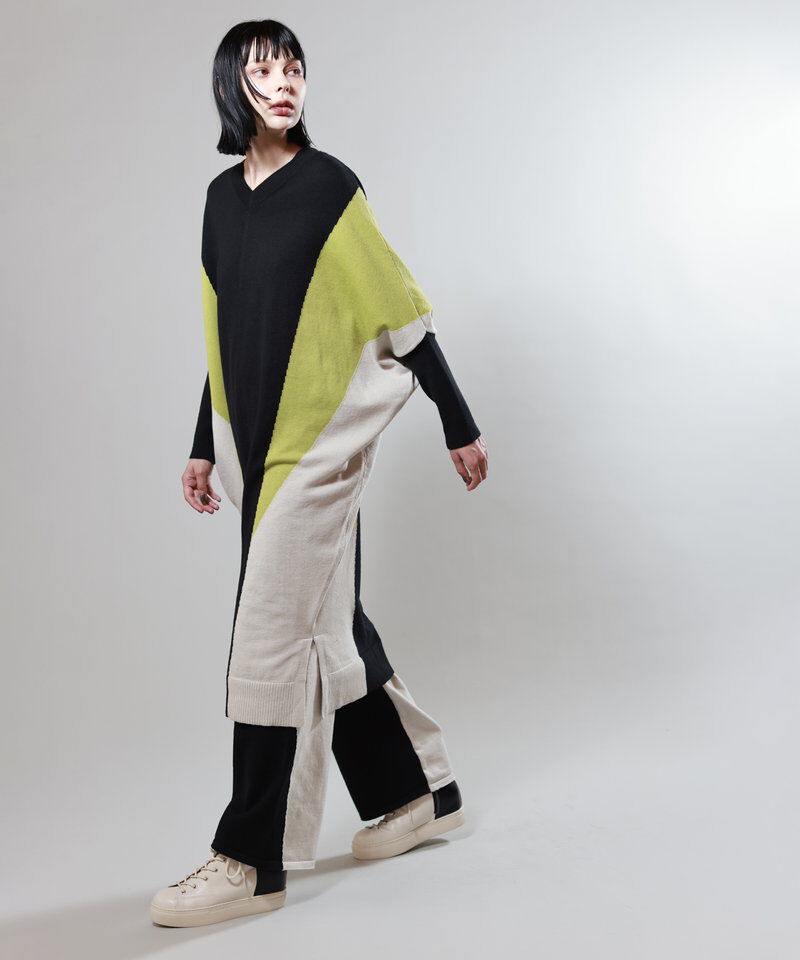  「2WAY配色ニットワンピース」|ワンピース|