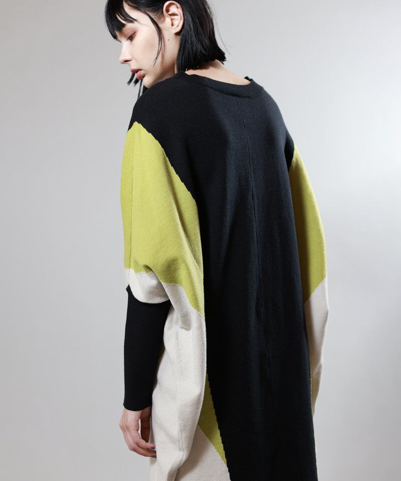  「2WAY配色ニットワンピース」|ワンピース|