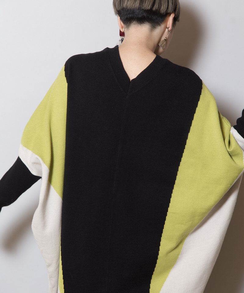 「2WAY配色ニットワンピース」|ワンピース|