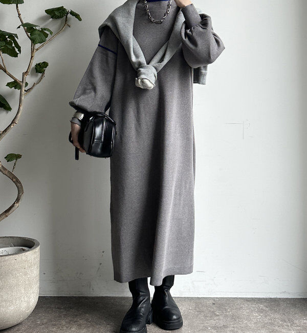  「【WEB限定】配色ニットワンピース」|ワンピース|