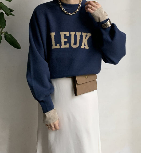  「【WEB限定】LEUKジャガードロゴニット 」|ニット・セーター|