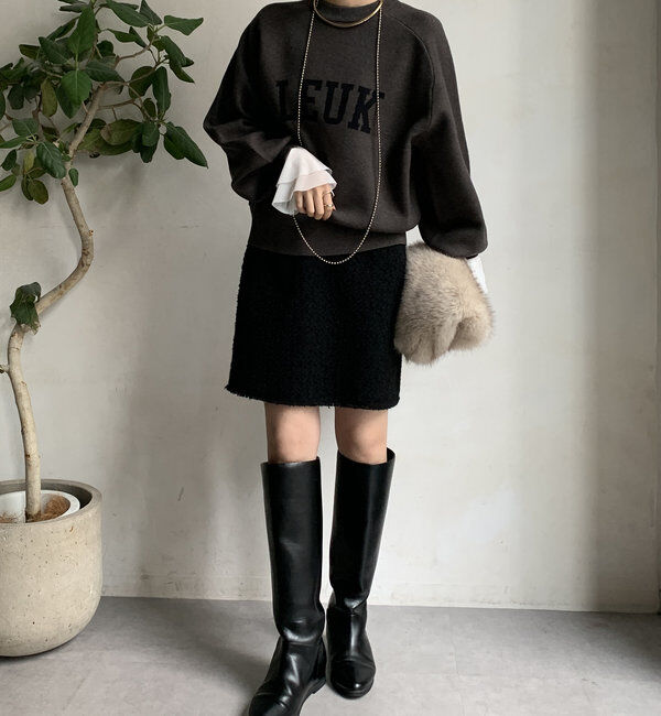  「【WEB限定】LEUKジャガードロゴニット 」|ニット・セーター|