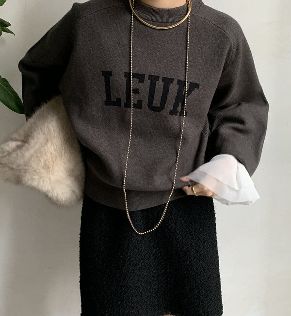  「【WEB限定】LEUKジャガードロゴニット 」|ニット・セーター|