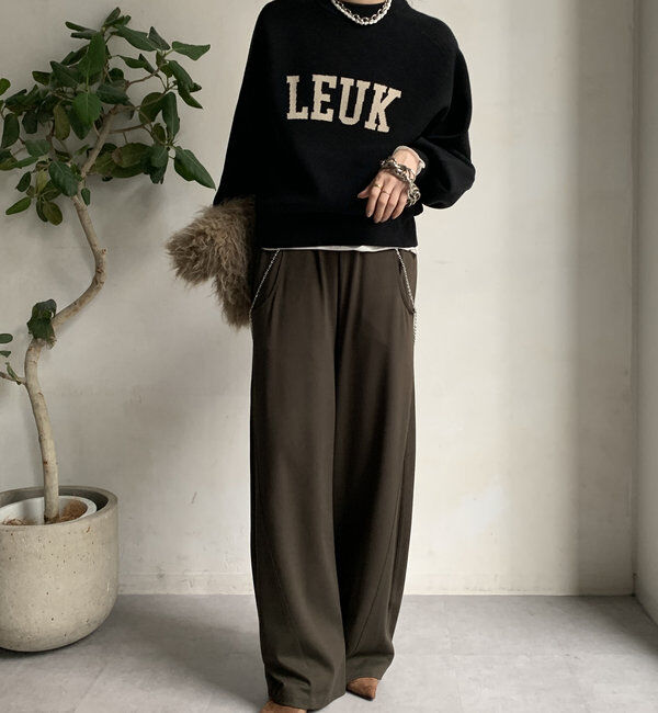  「【WEB限定】LEUKジャガードロゴニット 」|ニット・セーター|