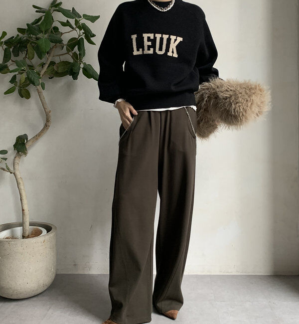  「【WEB限定】LEUKジャガードロゴニット 」|ニット・セーター|