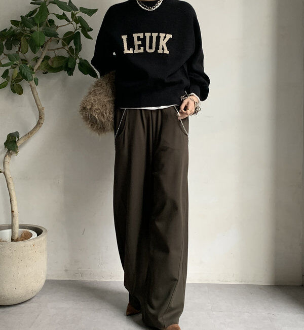  「【WEB限定】LEUKジャガードロゴニット 」|ニット・セーター|