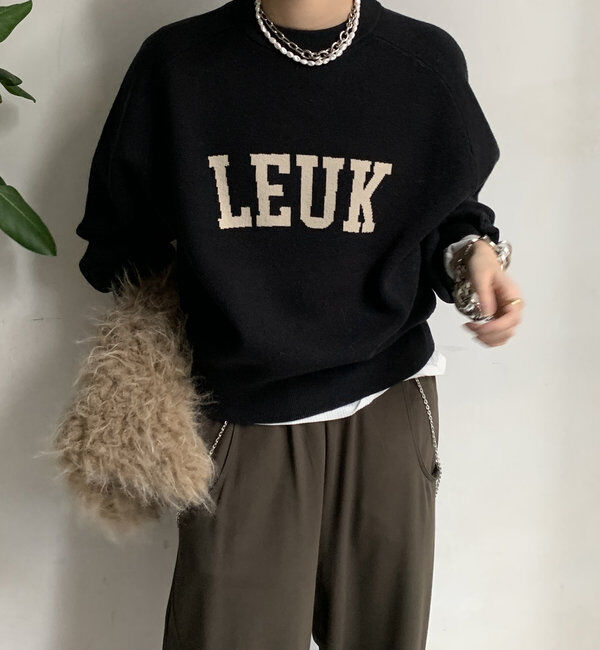 「【WEB限定】LEUKジャガードロゴニット 」|ニット・セーター|