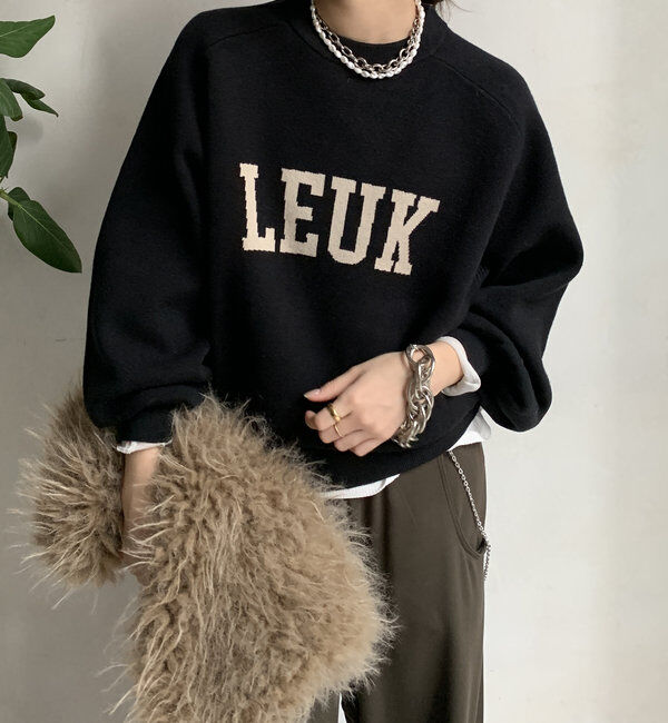  「【WEB限定】LEUKジャガードロゴニット 」|ニット・セーター|