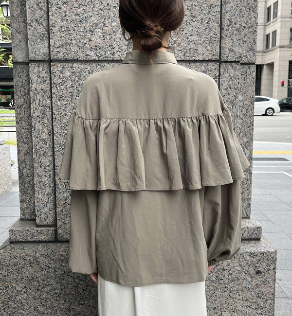  「【WEB限定】フリルケープブラウス」|シャツ・ブラウス|